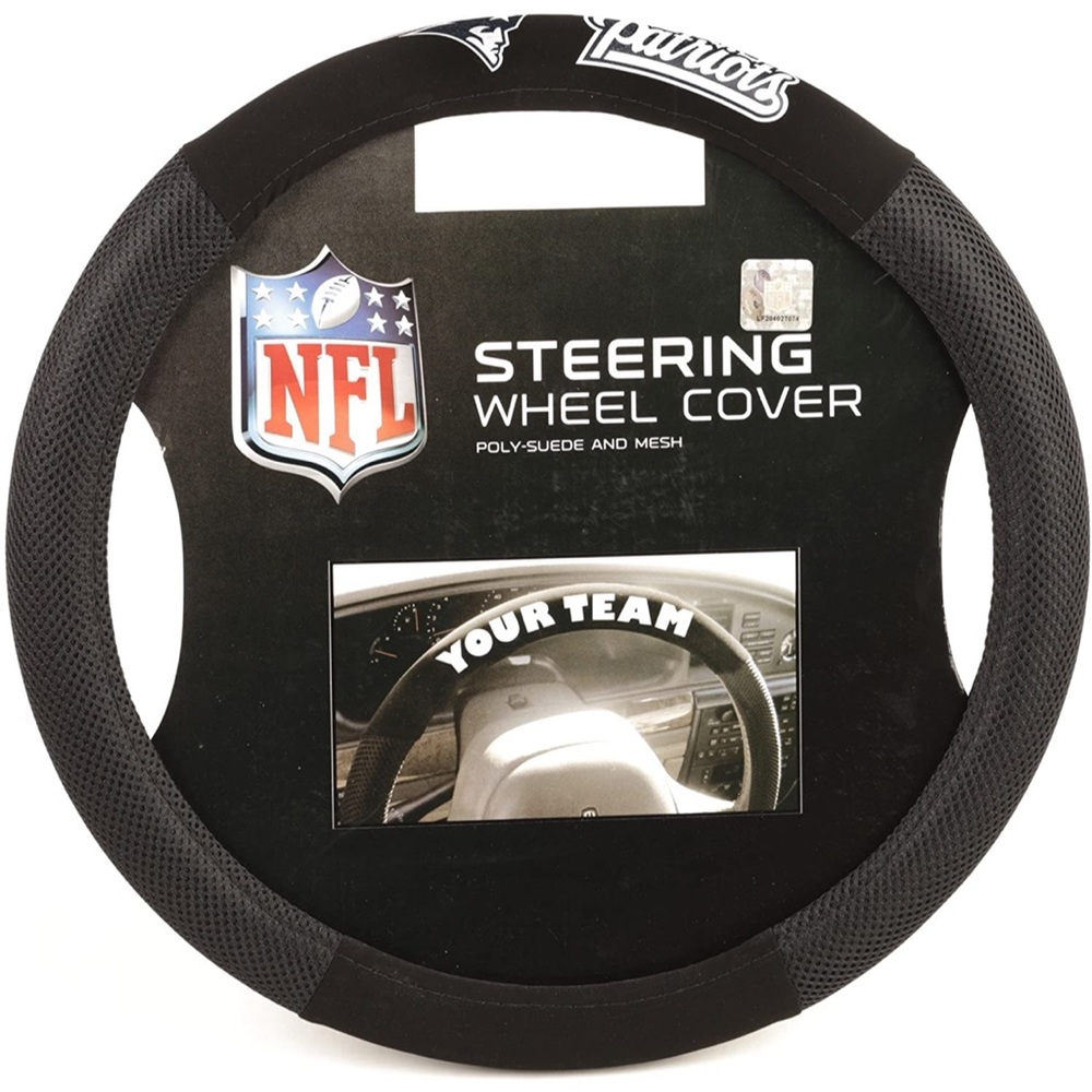 NFL steering wheel cover. Baltimore Ravens. Poly suede and mesh.
